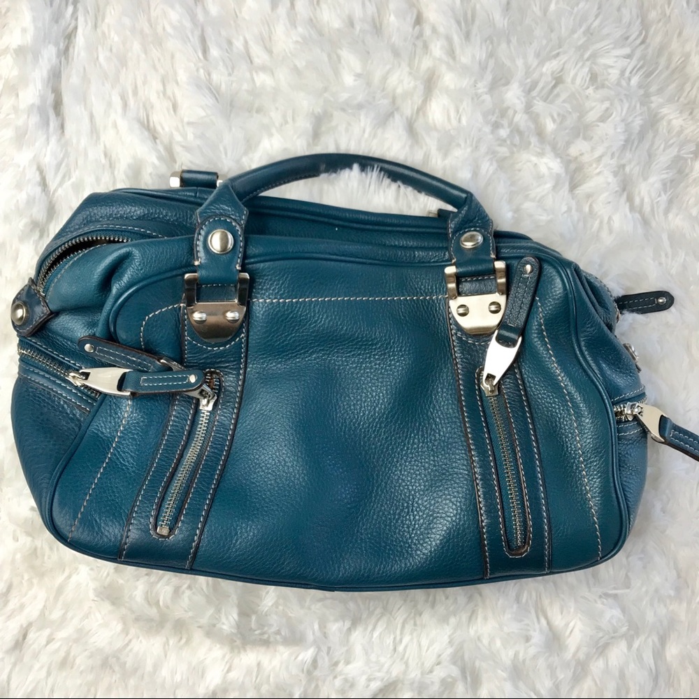 B Makowsky teal handbag hobo purse